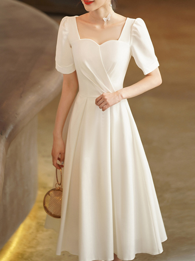 cheap white bridesmaid dress