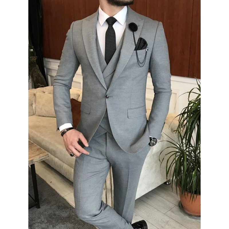 grey wedding suit