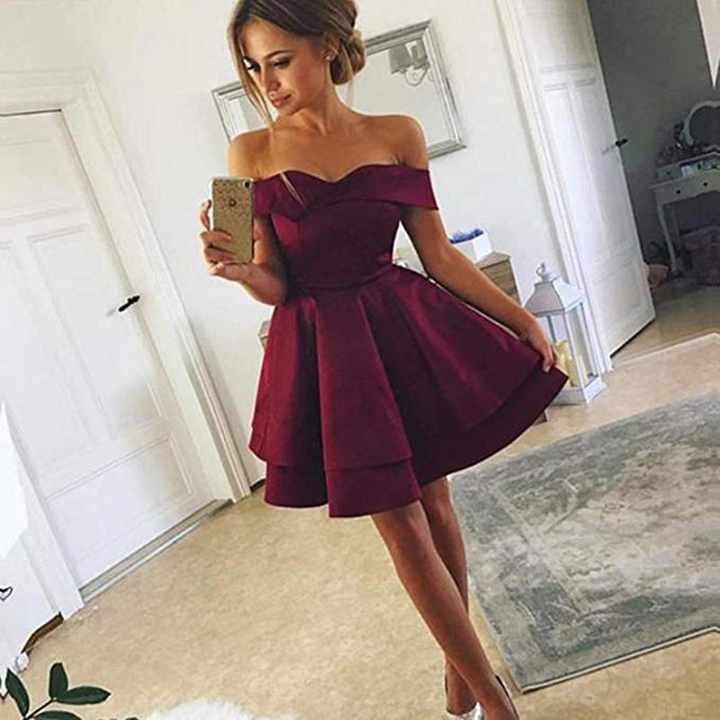 burgundy cocktail dress