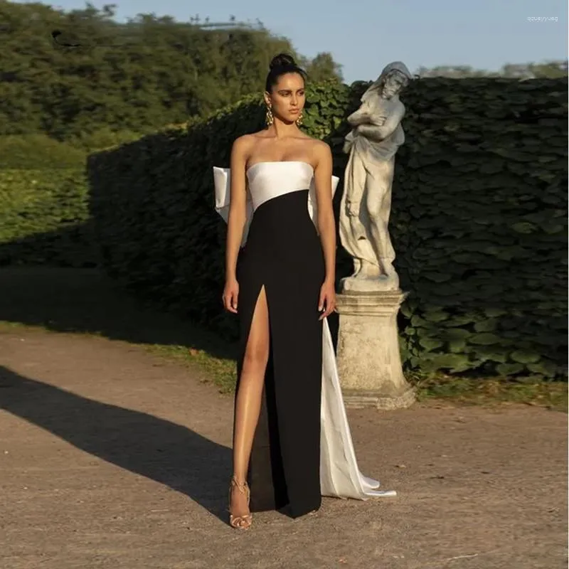 black and white evening dress