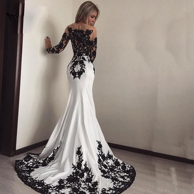 black and white evening dress